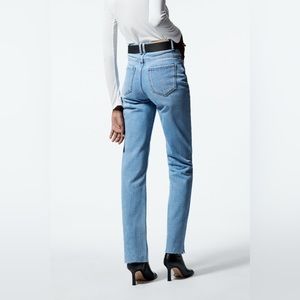 Zara Tall Straight Leg Jeans Size 8 | 33” Inseam High Rise Denim